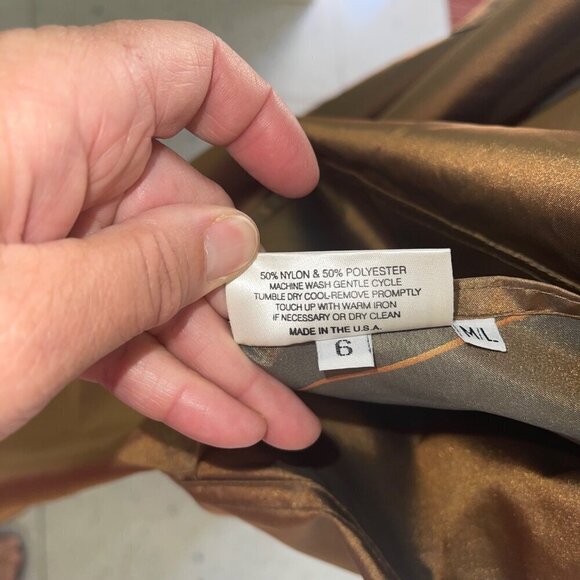 Mycra Pac Designer Wear Womens Coat Size Large Gold Reversible Pockets Belt - Picture 8 of 10